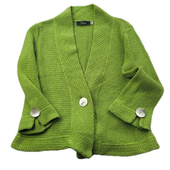 Willow Sweaters - Spring Green Single Button Cardigan by Willow size Medium